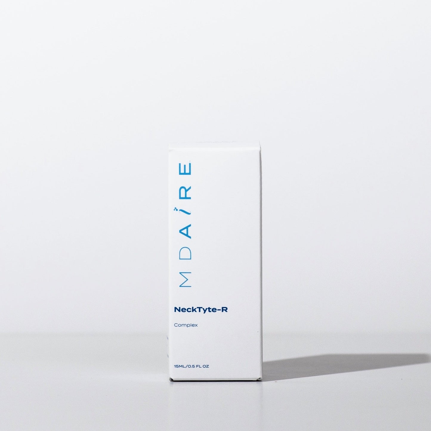 MDAiRE Neck Tyte-R product box casting a shadow on a light gray background