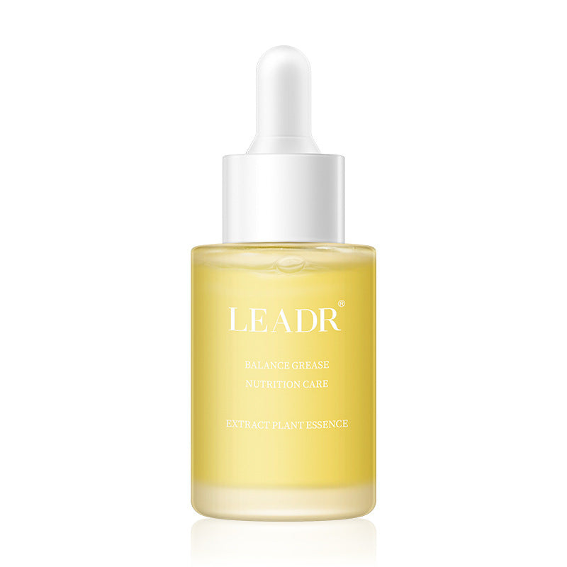 LEADR skincare serum bottle with dropper on a white background