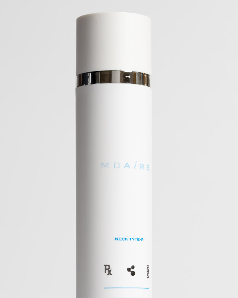 Neck Tyte-R Skincare product bottle labeled 'MDAiRE' on a white background