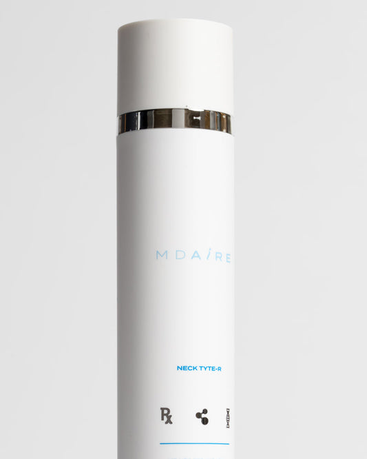 Neck Tyte-R Skincare product bottle labeled 'MDAiRE' on a white background
