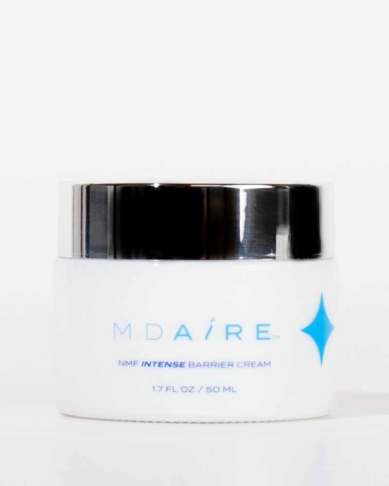 Jar of MDAiRE NMF Intense Barrier Cream on a white background