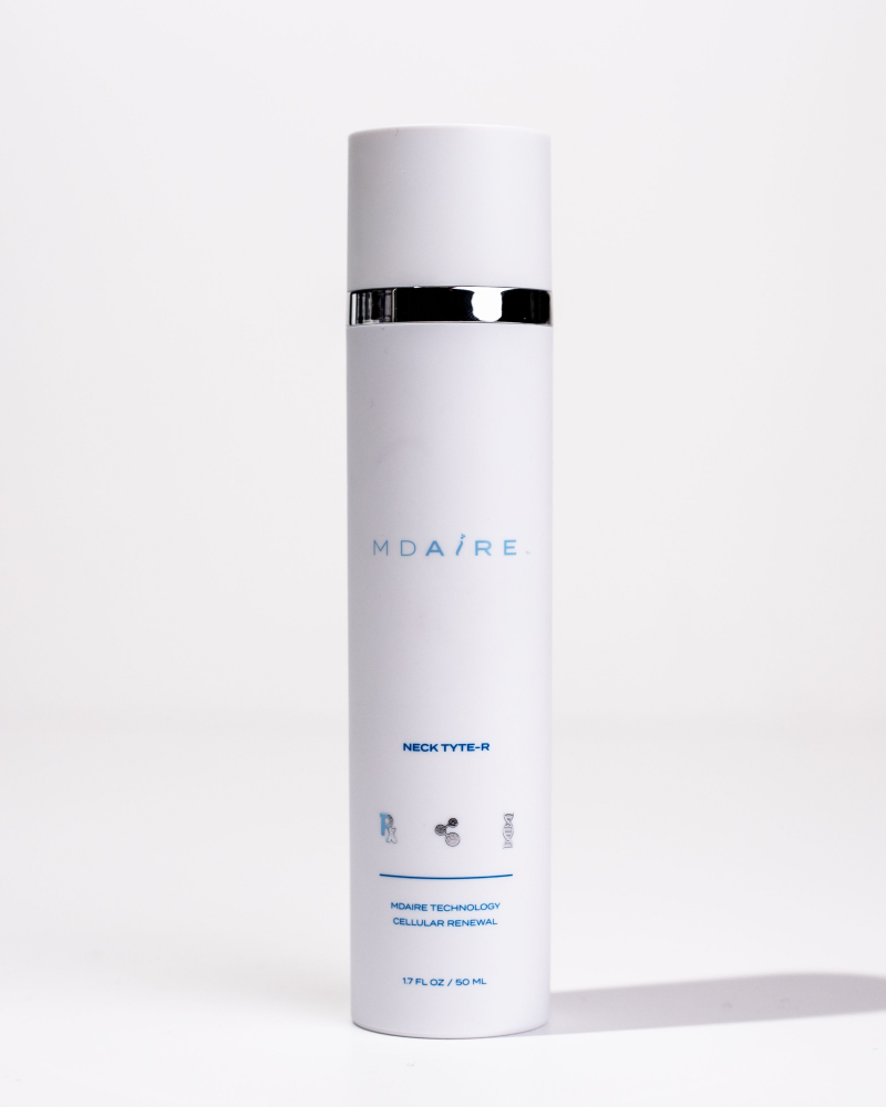 MDAiRE Neck Tyte-R skincare bottle on a white background